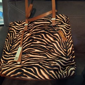 Antonio Melani Leather and Animal Print Purse